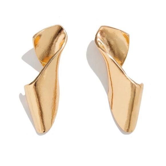 NEW Vintage Irregular Geometric Metal Twisted Stud Earring For Women Gold - Picture 6 of 16